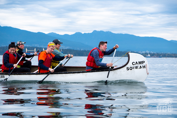 students in a canoe