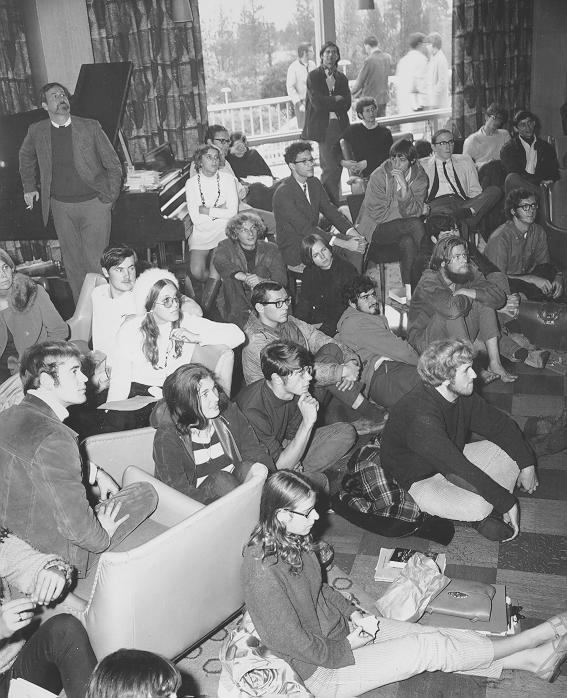 Student sit-in at Faculty Club on Oct 25, 1968