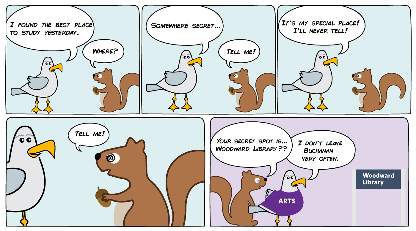 A comic between seagull Craig and squirrel Viv