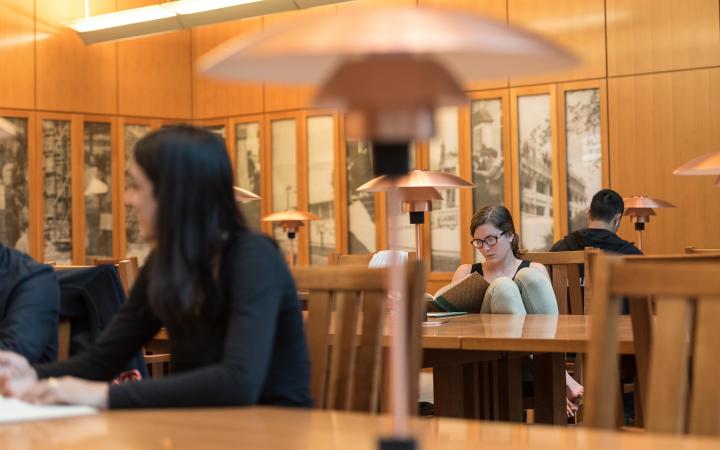Students studying in Ridington Reading Room