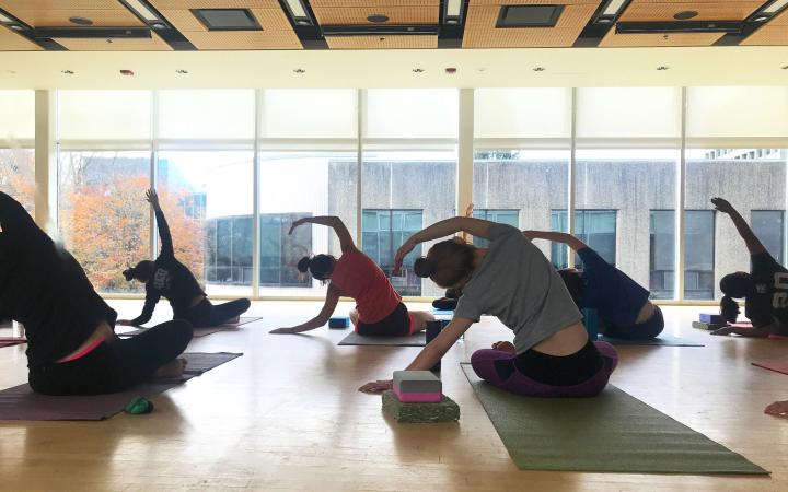 UBC Yoga Club members stretching