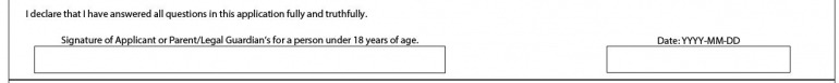 Screenshot of the section to sign your form for the application to extend your co-op work permit